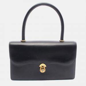 Pre Owned Hermes Escal Black Box Calf Leather Calfskin Handbag
