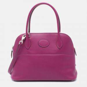 Pre Owned Hermes Bolide27 Anemone Swift Leather Shoulder Handbag 047653Ck