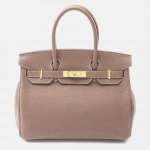 Pre Owned Hermes Birkin 30 Etoupe Togo Leather Handbag