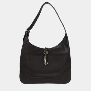 Pre Owned Hermes Evergrain Trim 31 Black Leather Shoulder Bag