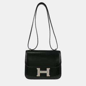 Pre Owned Hermes Mini Constance 18 Black Box Calf Shoulder Bag