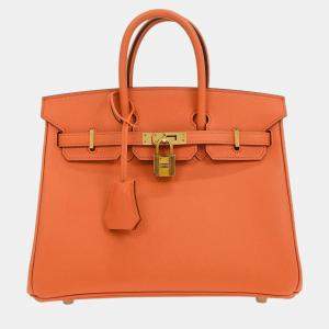 Pre Owned Hermes Birkin 25 Mango Epsom Handbag