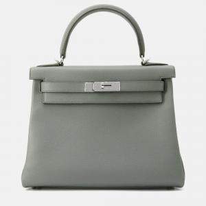Pre Owned Hermes Kelly Retourne Vert Amand Evercolor Size 28