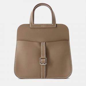 Pre Owned Hermes Halzan Mini Etoupe Swift Leather Bag 