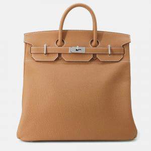 Hermes Haut A Courroies 40 Gold Togo Leather Bag