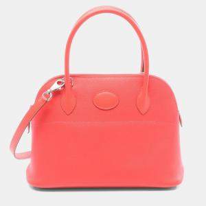 Pre Owned Hermes Bolide27 Shoulder Handbag 041693Ck Epsom Leather Rose Jaipur