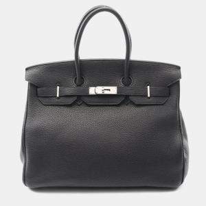 Pre Owned Hermes Birkin 35 Handbag Togo Leather Black
