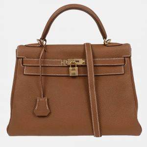 مملوكة مسبقًا Hermes Kelly 32 Retourne Taurillon Clemence Handbag