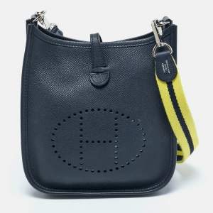 Hermes Bleu Indigo/Lime Epsom Leather Evelyne Amazone TPM Bag