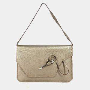 Pre Owned Hermes Envelope 2005 Gold Chevre Accessory Pouch Bag