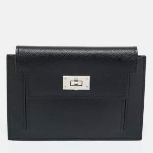 Hermès Noir Madame Leather Kelly Pocket Compact Wallet