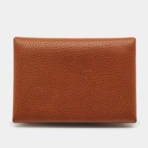 Hermès Fauve Barenia Faubourg Leather Calvi Duo Card Holder