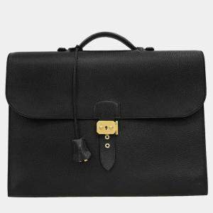 Pre Owned Hermes Sac a Depeches 38 Black Ardennes Handbag