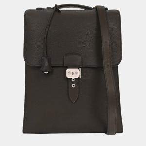 Pre Owned Hermes Sac a Depeches Vert Gris Taurillon Clemence Handbag