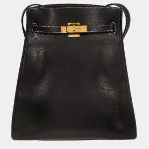 Pre Owned Hermes  Kelly Sport PM Black Courchevel Shoulder Bag