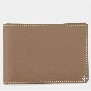 Pre Owned Hermes Hsellier Horizontal Etoupe Evercolor Card Case