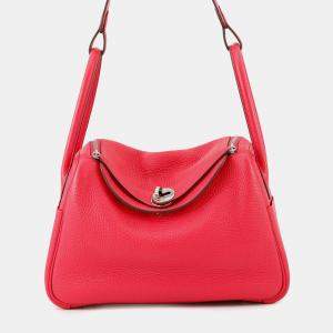 Hermes Lindy  26 Rose Extreme Taurillon Clemence Bag