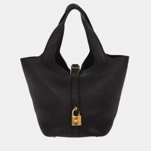 Pre Owned Hermes  Picotin Lock 18 Black Taurillon Clemence Handbag 
