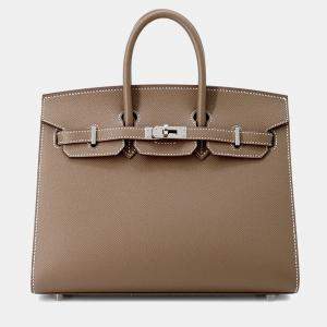 Pre Owned Hermes Birkin Sellier  25 Etoupe Epsom Bag