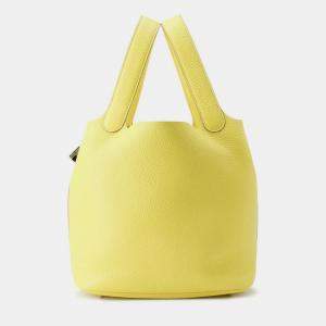Pre Owned Hermes Picotin Lock Lime Taurillon Clemence MM