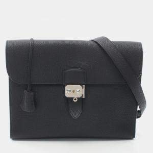 مملوكة مسبقًا Hermes Sac A Depeches 29 Black Togo Leather Shoulder Bag