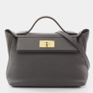 Pre Owned Hermes 24/24 Etain Togo Leather Shoulder Bag