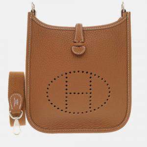 Pre Owned Hermes Evelyn Amazon Taurillon Clemence Gold Shoulder Bag TPM