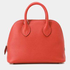 Pre Owned Hermes Bolide 1923 Verso Rouge Coeur/Rose Azalee Evercolor Mini Handbag