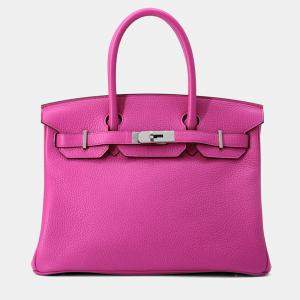 Pre Owned Hermes Birkin Magnolia Taurillon Clemence Tote 30