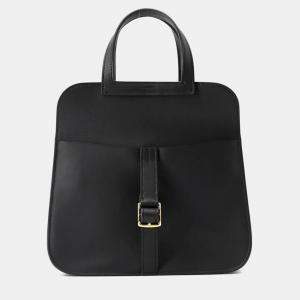 Pre Owned Hermes Halzan Black Swift Leather Mini Handbag 
