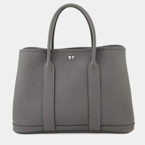Pre Owned Hermes Garden Party Gris Meyer Negonda Leather