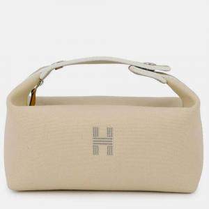 Pre Owned Hermes Bride A Brac Beige Canvas Size PM