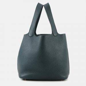 Pre Owned Hermes Picotin Lock Vert Cypress Taurillon Clemence Size MM