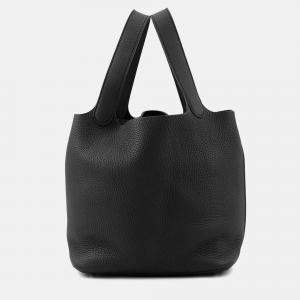 Pre Owned Hermes Picotin Lock Black Taurillon Clemence Size MM