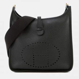 Pre Owned Hermes Evelyne3 Black Taurillon Clemence PM
