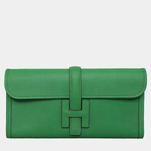 Pre Owned Hermes Swift Leather Jige Clutch