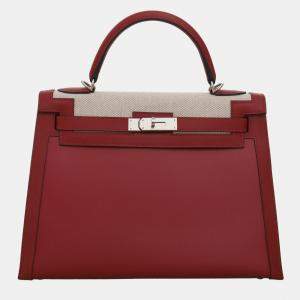 Pre Owned Kelly 32 Berline Rouge Pigment Bag