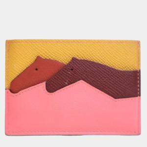 Pre Owned Hermes Ambre Epsom Les Petits Chevaux Card Holder