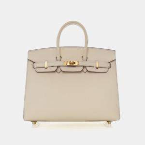 Pre Owned Hermes Sellier Birkin 25 Nata Epsom Bag