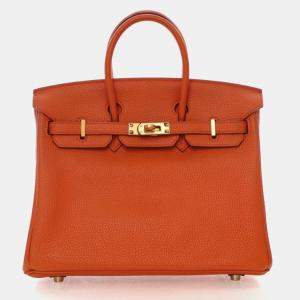 Pre Owned Hermes  Birkin 25 Orange Togo Bag