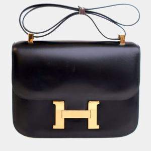 Pre Owned Hermes Box Constance 23 Vintage Black Bag