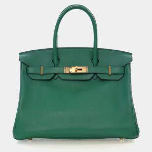 Pre Owned Hermes Vert Vertigo Green Novillo Birkin 30
