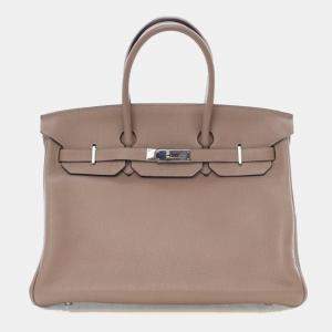 Pre Owned Hermes Gris Touterelle Togo Birkin 35