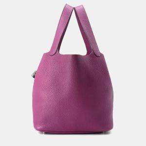 Pre Owned Hermes Picotin Lock Anemone Taurillon Clemence MM