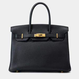 Pre Owned Hermes Birkin Black Togo Leather Size 30