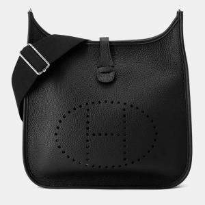 Pre Owned Hermes Evelyne3 Black Taurillon Clemence PM