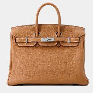 Pre Owned Hermes Birkin Gold Togo Leather Size 25
