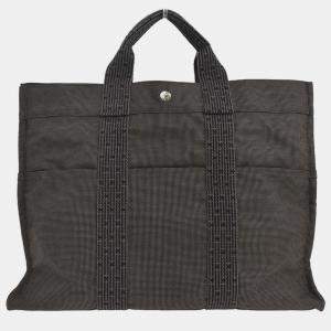 Pre Owned Hermes Herline Gray Canvas Tote