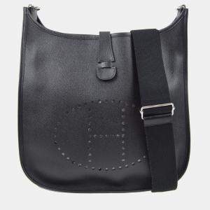 Pre Owned Hermes Black Epsom Evelyne 3 GM Shoulder Bag