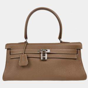 Pre Owned Hermes Etoupe Gray Togo Shoulder Kelly Handbag